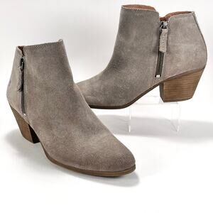 Frye Judith Zip Ankle Bootie Leather Suede Taupe Women's Size 10 Boots